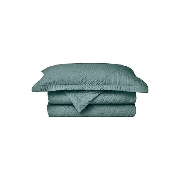 Kit Colcha Camesa Virtuos Casal 220x240 Verde 3 Peças