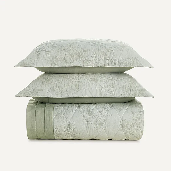 Kit Colcha Karsten Rebeca Queen 160 Fios 100% Algodão 3 Pçs