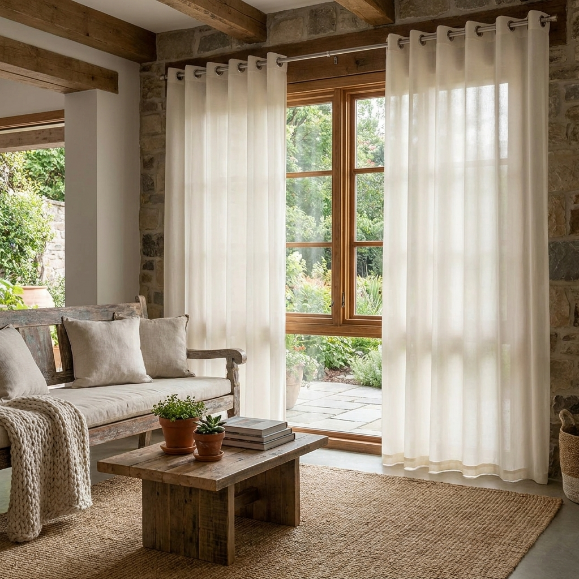 Cortina Bella Janela Rustica 420X230 Salta Branco