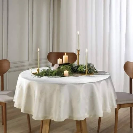 Toalha Mesa Dolher Jacquard Lumina 160 Redonda 4 Lugares