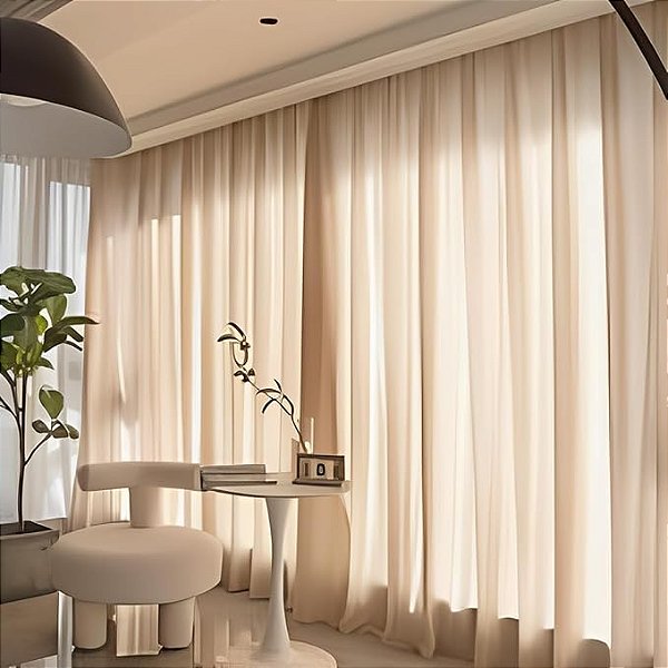 Cortina Bella Janela Inove Duplex 660x280 Linhão/Linho Marfim