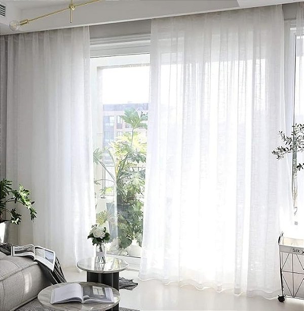 Cortina Bella Janela Inove Trilho Suiço 660x280 Linhão/Linho Marfim