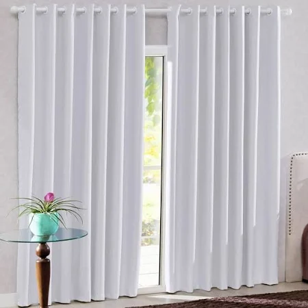 Cortina Corta Luz Bja Tecido 540x280 Liso Branco