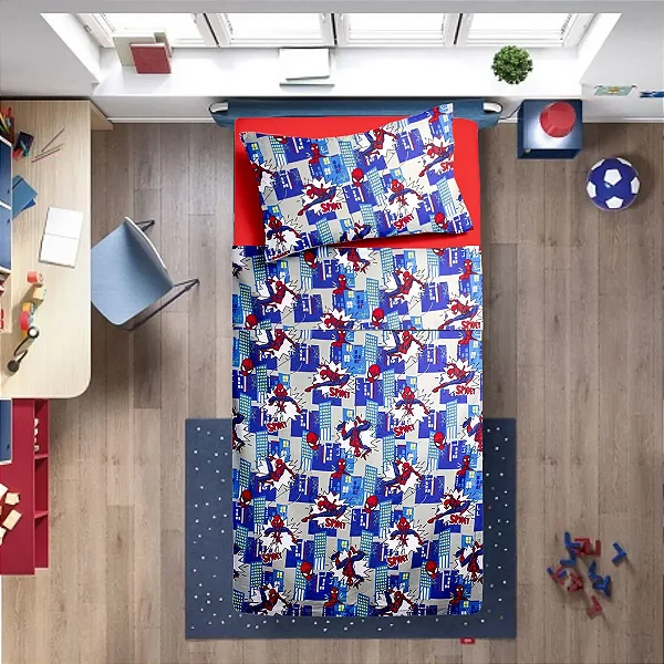 Jogo Cama Lepper Microfibra Estampado Solteiro Spider Man 3 Peças