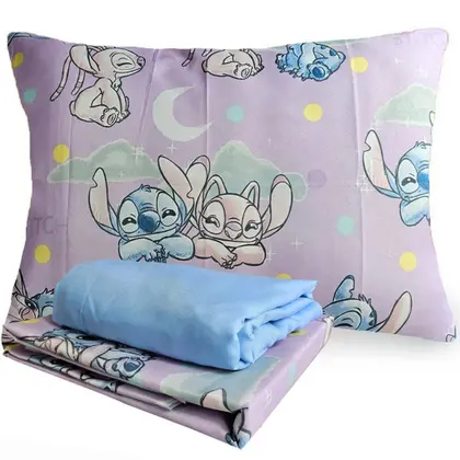 Jogo Cama Lepper Microfibra Estampado Solteiro Stitch 3 Peças