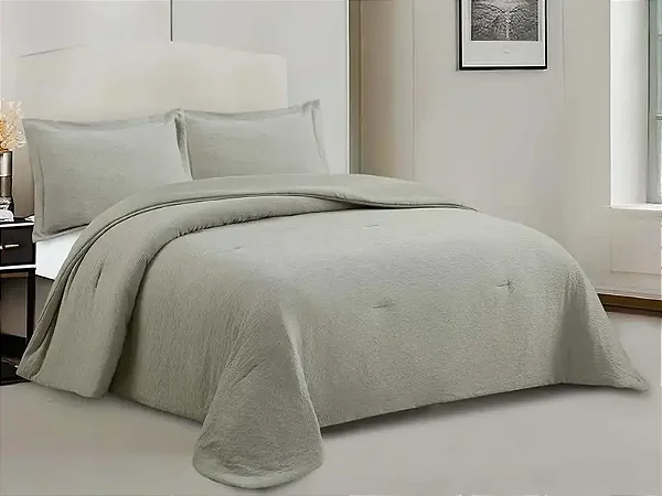 Kit Colcha Camesa Neo Checks Casal 220X240 Fendi 3 Peças