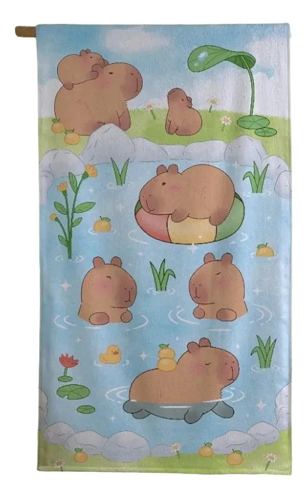 Toalha De Banho Dohler Velour Estampado 70X 130 Capivara 100% Algodão