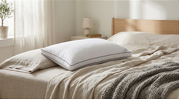 Travesseiro Rozac Galaxy Soft com Pipim de 5cm Chumbo 52x70 Branco