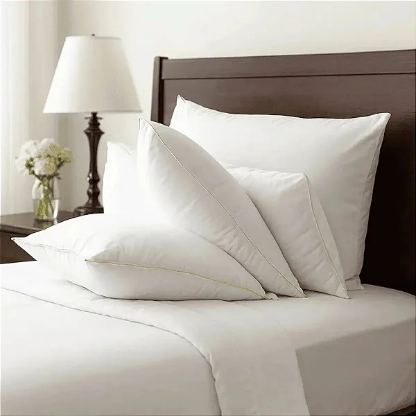 Travesseiro Rozac Venus Médio Com Piping Gold 50X70 Branco