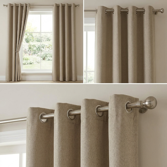 Cortina Niazitex Blackout 100% Munique 400X250 Areia
