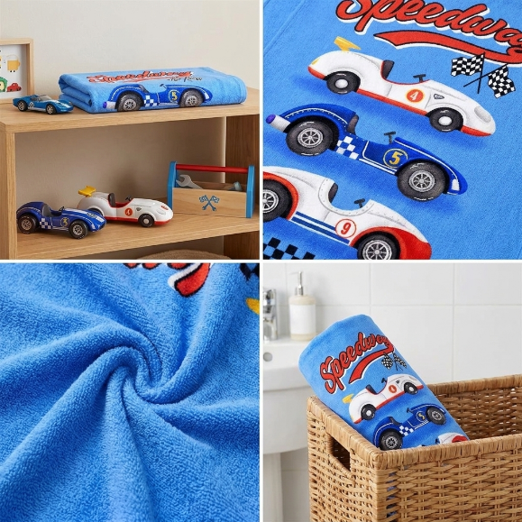 Toalha de Banho Dohler Felpudo Estampado 70x115 Carrinhos 01