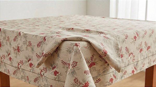 Toalha de Mesa Appel 140x140 Glamour Festive Bordo 4 Lugares