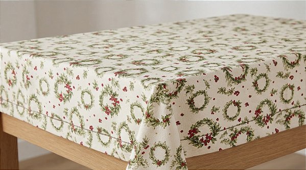 Toalha de Mesa Appel 160x210 Glamour Festive Verde Musgo 6 Lugares