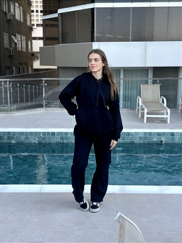 conjunto moletom bea preto