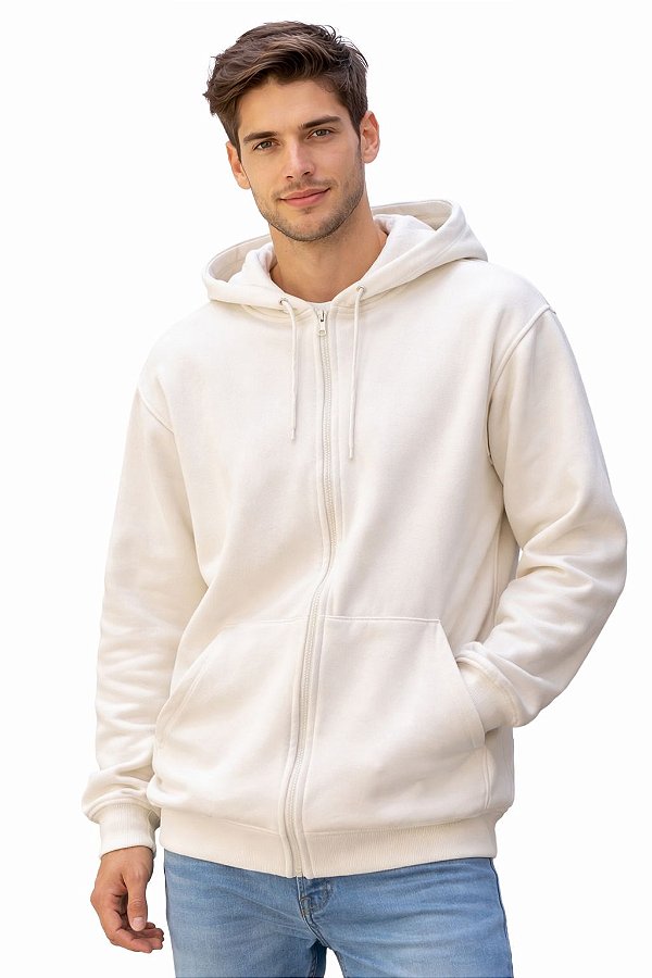 moletom 3 cabos com ziper azul branco off