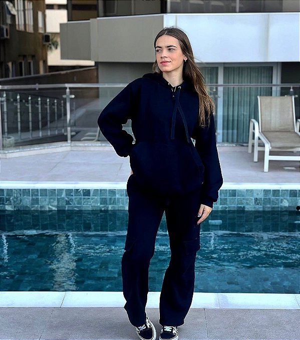 conjunto de moletom canguru 3 cabos