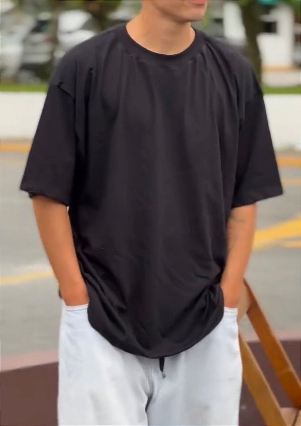 camisa PREMIUM 100% algodão fio penteado preta