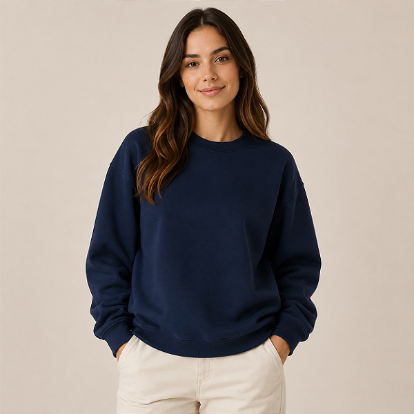 BLUSA DE MOLETOM PREMIUM - 3 CABOS azul marinho