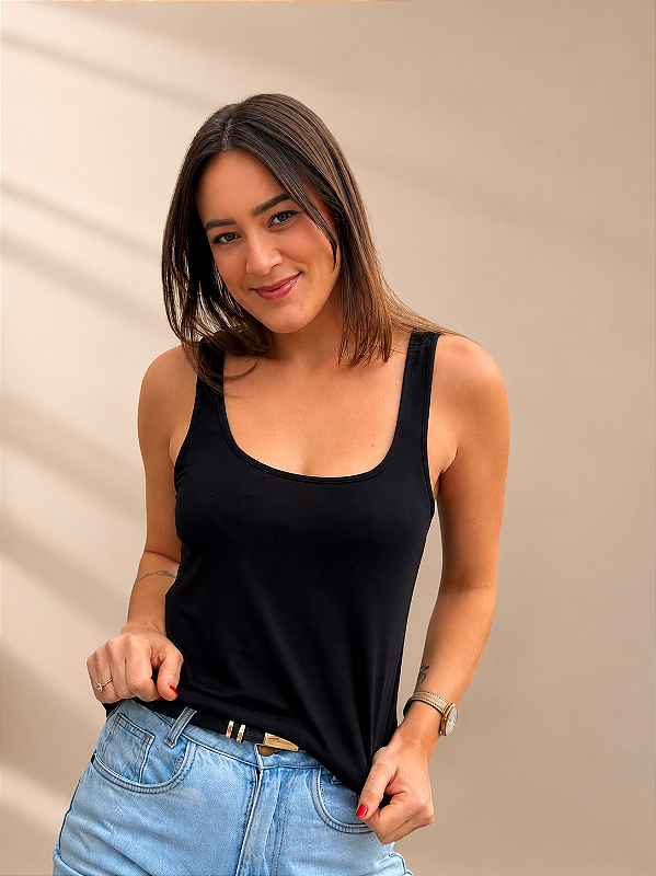 Regata de Alça em Viscose – Modelagem Soltinha