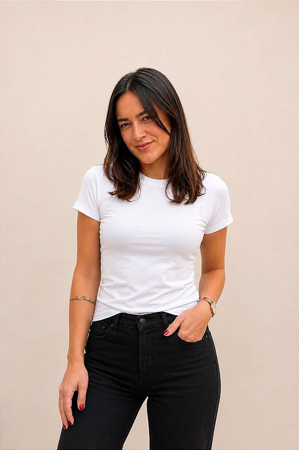 Blusa Feminina Baby Look em Viscose – Manga Curta