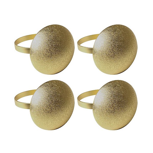 CONJUNTO 4 ANÉIS PARA GUARDANAPO EM FERRO DOURADO