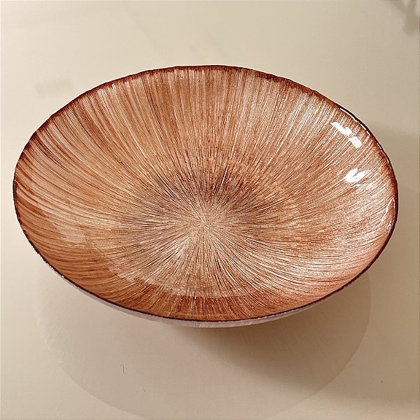 CENTRO DE MESA VITRIFICADO MARROM 40 CM