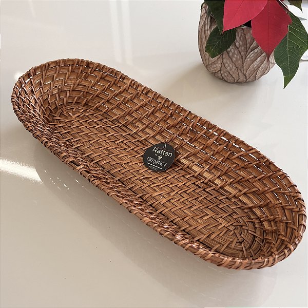 CESTAS PARA PÃES RETANGULAR EM BAMBU E RATTAN