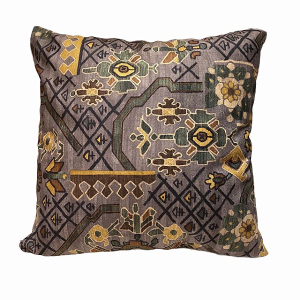CAPA DE ALMOFADA CINZA E  AMARELO