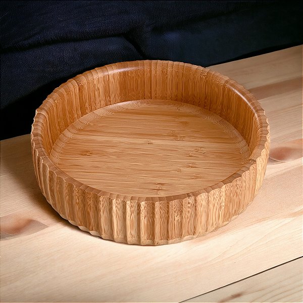 SALADEIRA DE BAMBU CANELADO 22CM