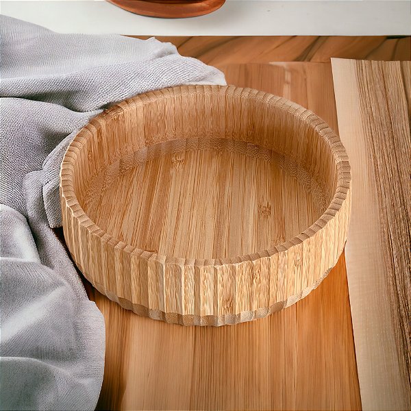 SALADEIRA DE BAMBU CANELADO 19CM