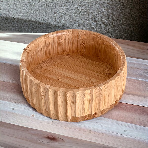SALADEIRA DE BAMBU CANELADO 15CM