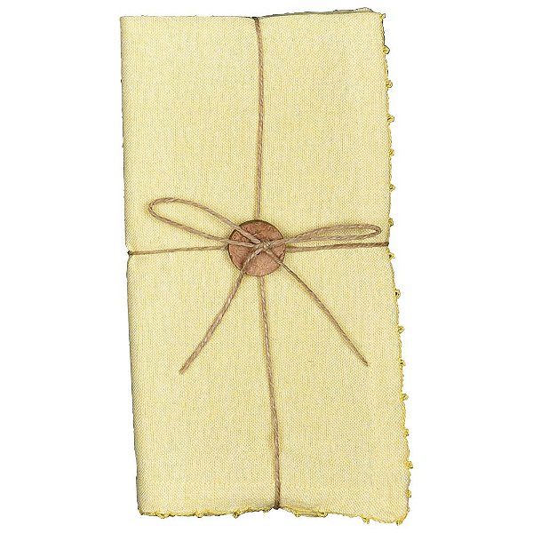 CONJUNTO 2 GUARDANAPOS DE TECIDO AMARELO