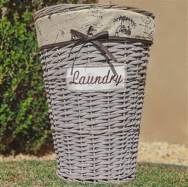 CESTO COM TAMPA LAUNDRY