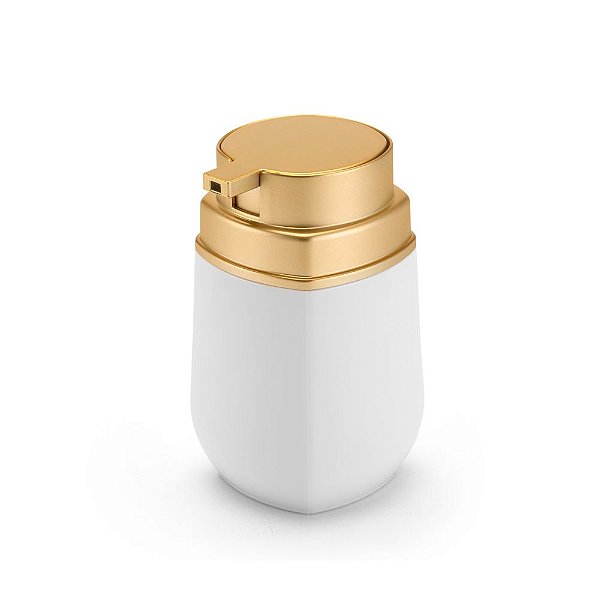 PORTA  SABONETE  LÍQUIDO BRANCO/DOURADO FOSCO