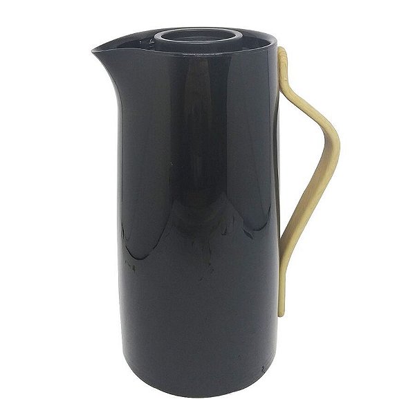 GARRAFA TÉRMICA PLÁSTICO COM CABO CURVE PRETA