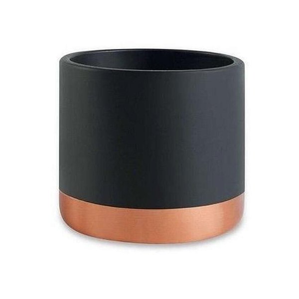 CACHEPOT PRETO E COBRE EM CIMENTO P