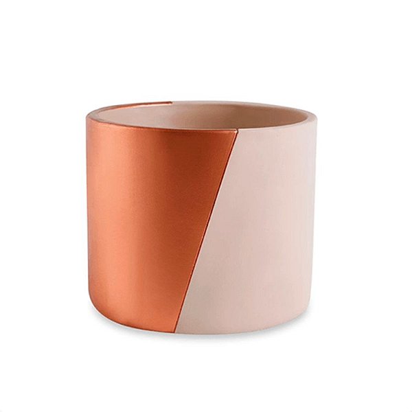 CACHEPOT NUDE E COBRE EM CIMENTO P