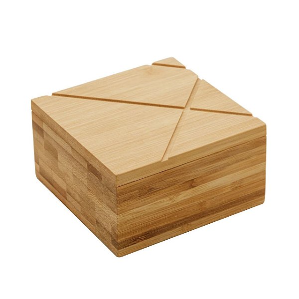 SALEIRO DE BAMBU NATURAL QUADRADO 13CM