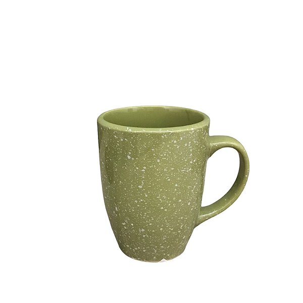 CANECA CERÂMICA FLOCOS VERDE