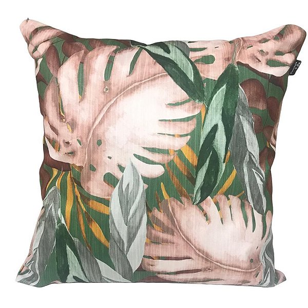 CAPA DE ALMOFADA VELFIT FOLHAS ROSE
