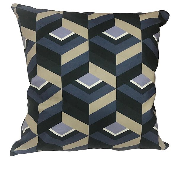 CAPA DE ALMOFADA VELFIT GEOMÉTRICA AZUL