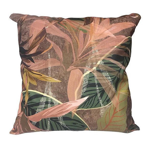 CAPA DE ALMOFADA VELFIT FOLHAS MARROM