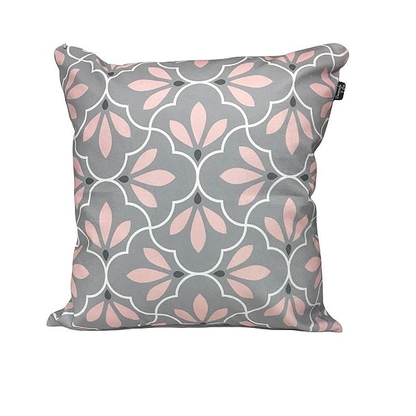 CAPA DE ALMOFADA ELEGANCE FOLHAS ROSE