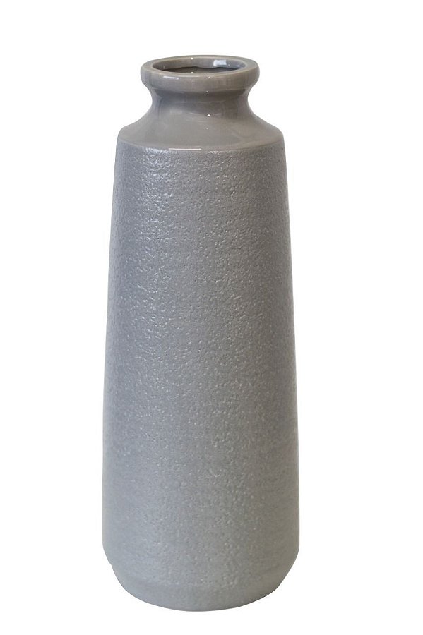 VASO DE CERÂMICA CINZA CLARO 38x15cm