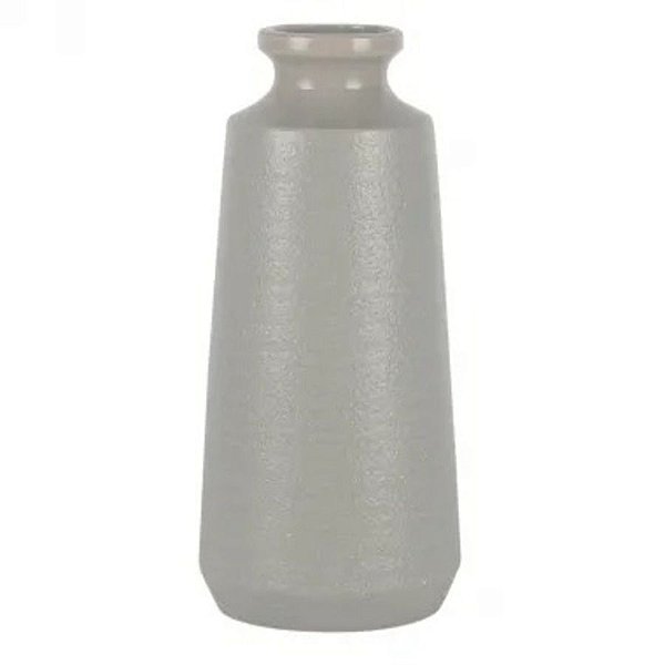 VASO DE CERÂMICA CINZA CLARO 33x15cm
