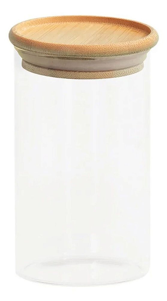 POTE HERMÉTICO EMPILHÁVEL COM TAMPA DE BAMBU 600 ML