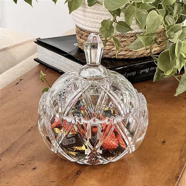 BOMBONIERE DE CRISTAL TRANSPARENTE AMARILIS 15X20CM