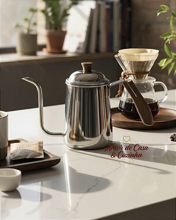 BULE BICO FINO LISO INOX CABO MADEIRA