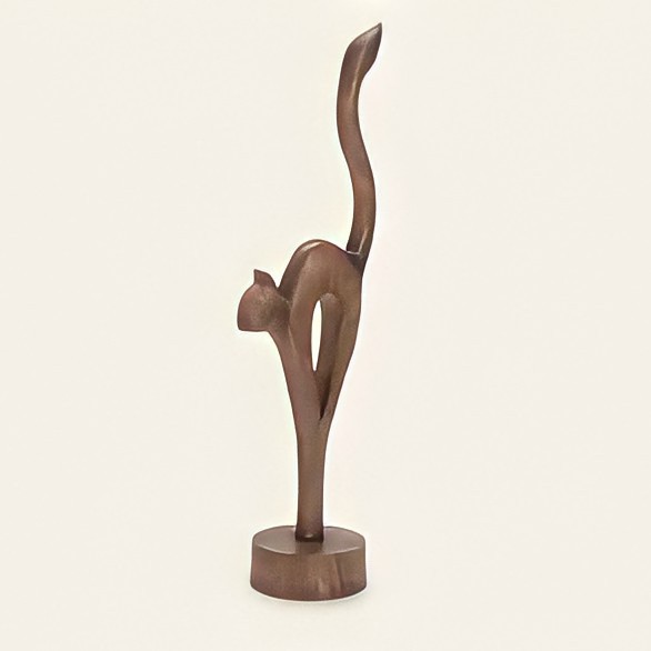 ESTATUETA  GATO POLIRESINA EM PÉ