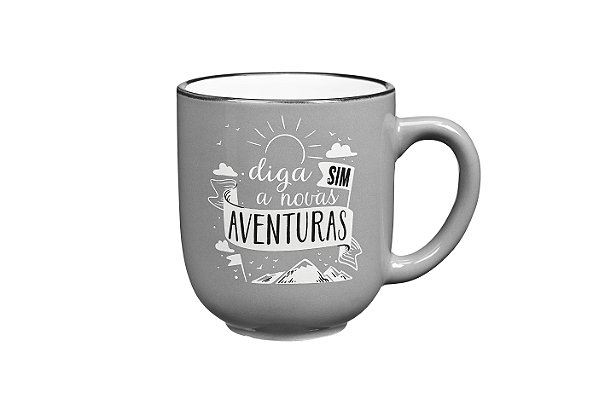 CANECA DIGA SIM A NOVAS AVENTURAS CINZA 280ML